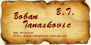 Boban Tanasković vizit kartica